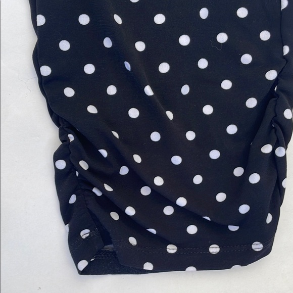Chico's Black and White Ruched Ankle-Length Polka Dot Pants 00 - Picture 9 of 12